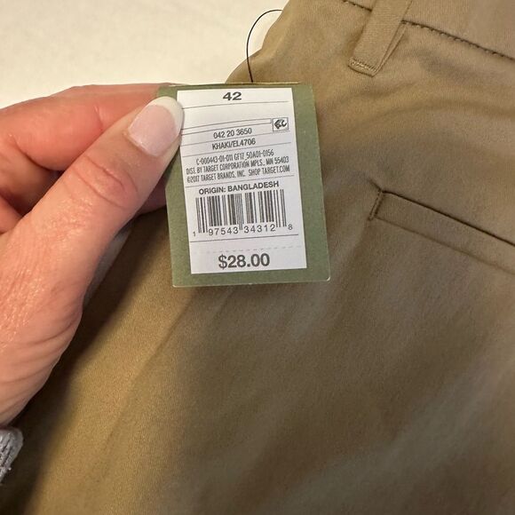 NWT Goodfellow Co Shorts Men Size 42 Khaki Tech Shorts - Picture 4 of 10